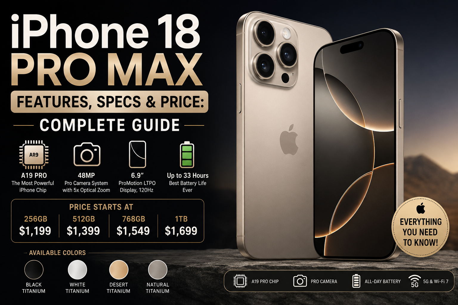 iPhone 18 Pro Max Features, Specs, Price & Colors (2026)